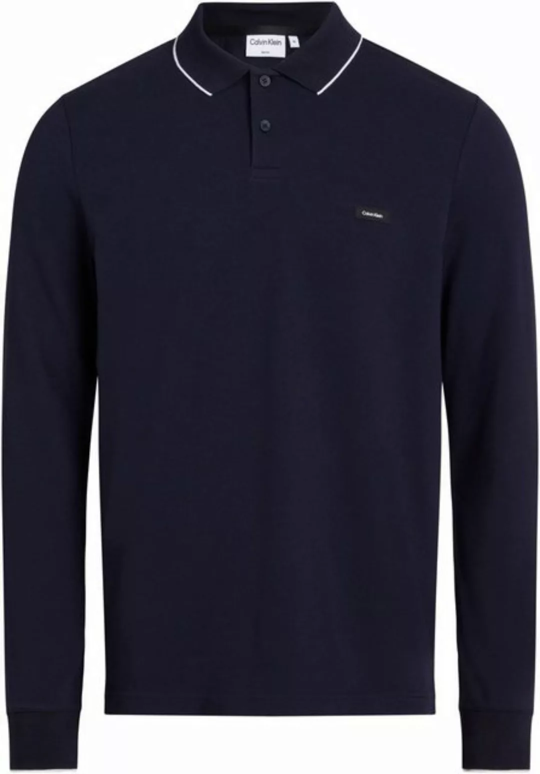 Calvin Klein Poloshirt STRETCH PIQUE TIPPING LS POLO mit Markenlabel günstig online kaufen