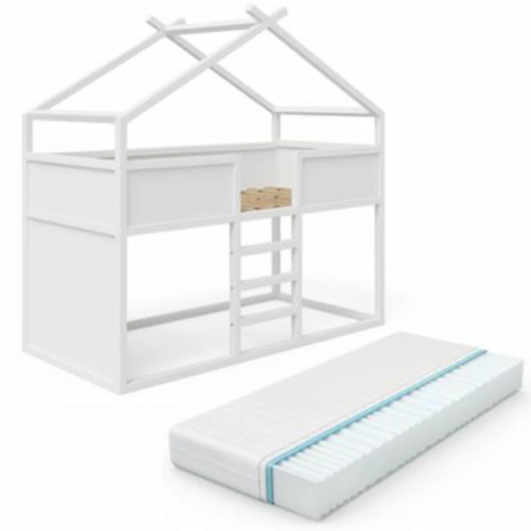 VitaliSpa Kinderhochbett Merlin Erle Weiß mit Matratze weiß Gr. 90 x 200 günstig online kaufen