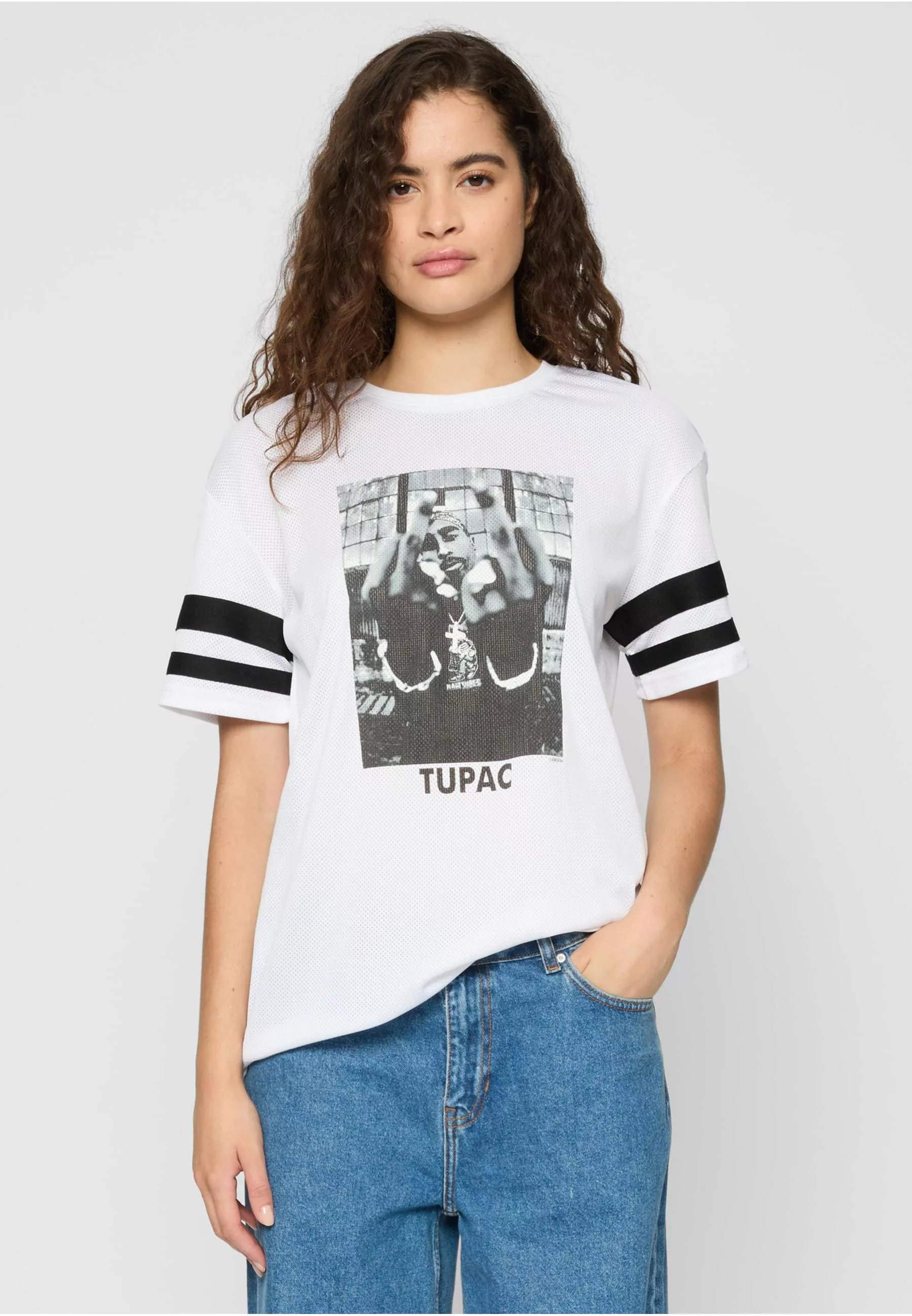 MisterTee T-Shirt "MisterTee Damen Ladies 2Pac Stripes Tee" günstig online kaufen