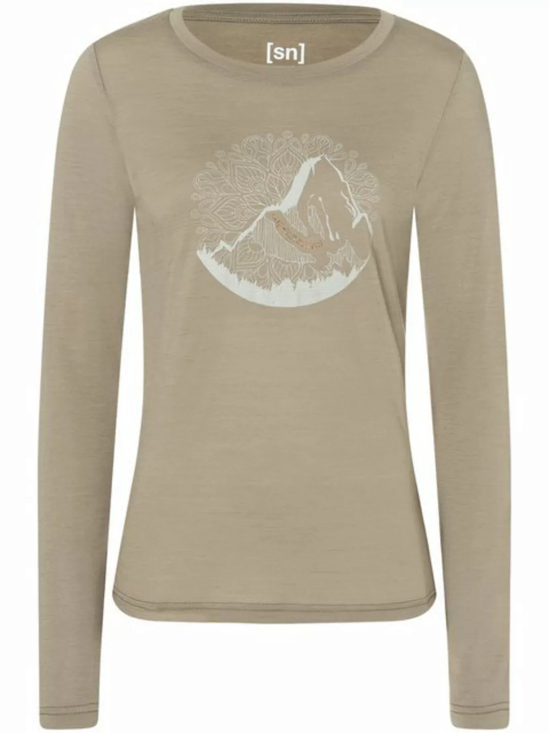 SUPER.NATURAL Langarmshirt für Damen, Merino MOUNTAIN MANDALA TREE Berg Mot günstig online kaufen