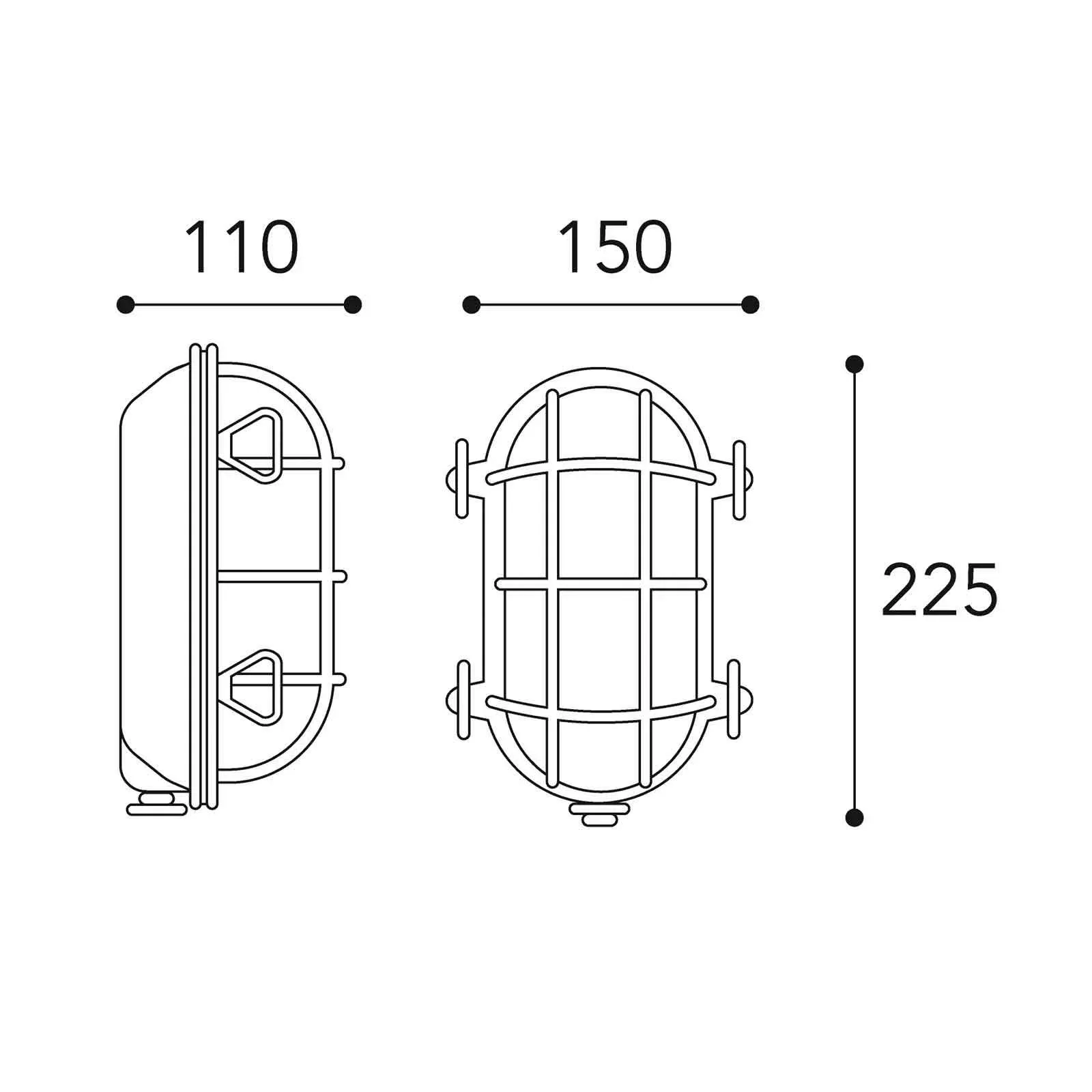 Wandlampe Tortuga 200.21, oval, nickel/opal günstig online kaufen