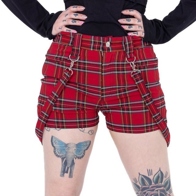 Heartless Shorts Echo Tartan Rot Kariert Kurze Hose Karo Schottenmuster günstig online kaufen