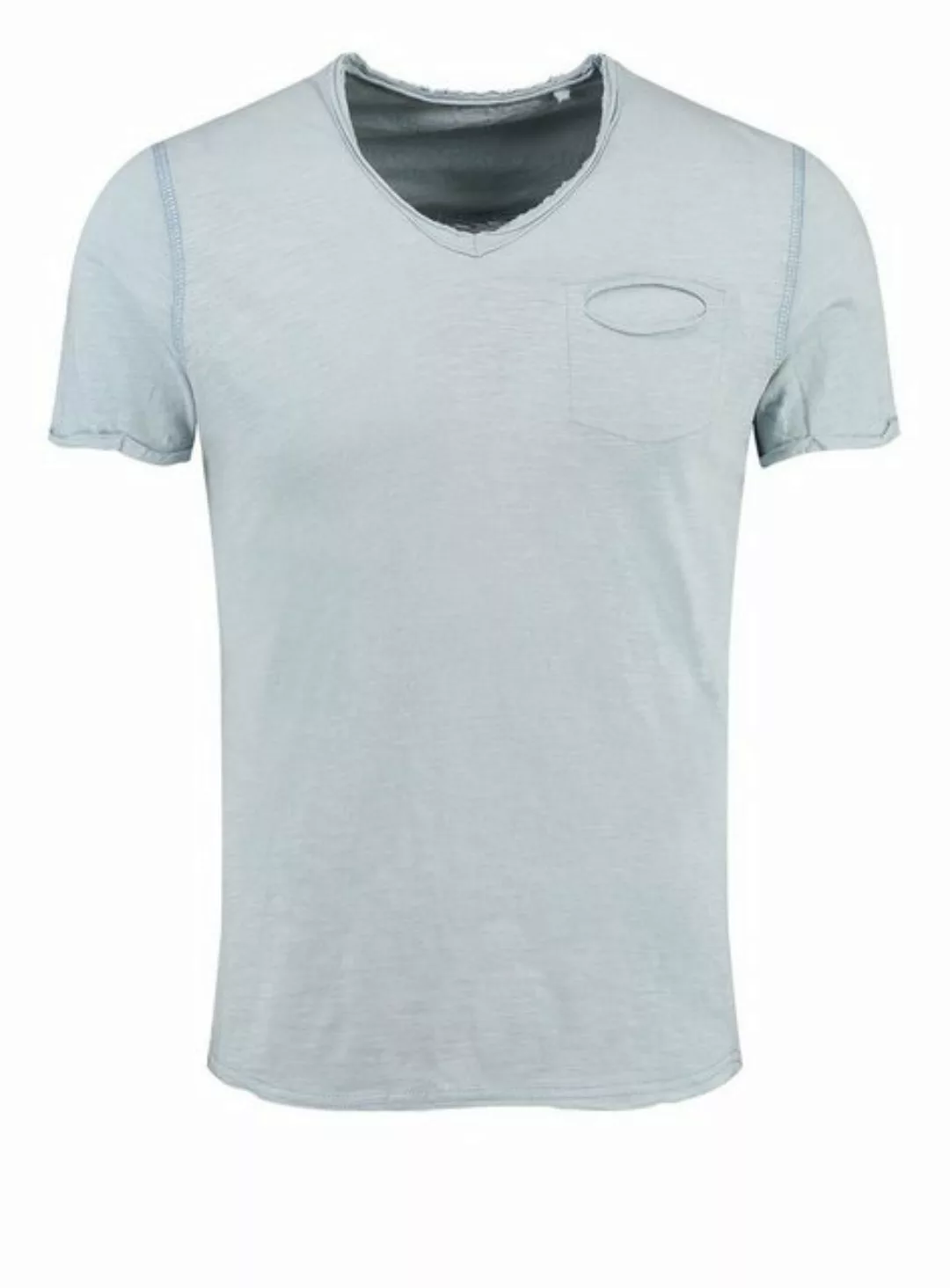 Key Largo T-Shirt Soda vintage Look uni Basic T00619 V-Ausschnitt unifarben günstig online kaufen