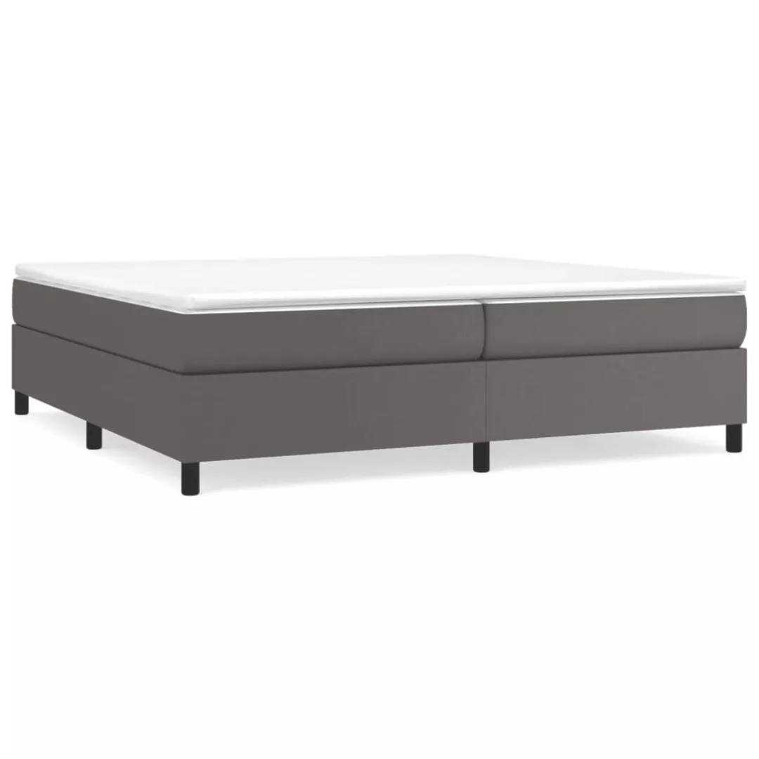 Vidaxl Boxspringbett Mit Matratze Grau 200x200 Cm Kunstleder günstig online kaufen