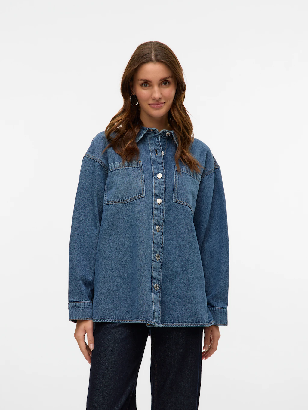 Vero Moda Jeansbluse "VMJENNIE LS OVERSIZE DENIM SHIRT GA NOOS" günstig online kaufen