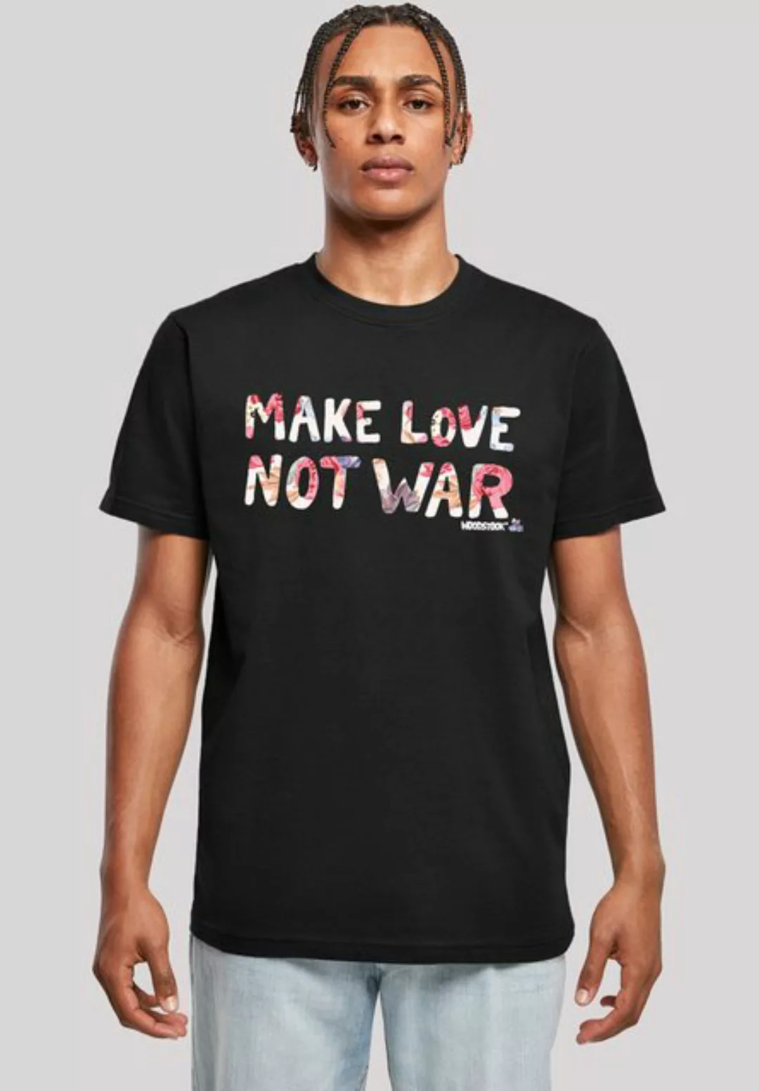 F4NT4STIC T-Shirt WOODSTOCK Make Love Not War Floral Herren,Premium Merch,R günstig online kaufen