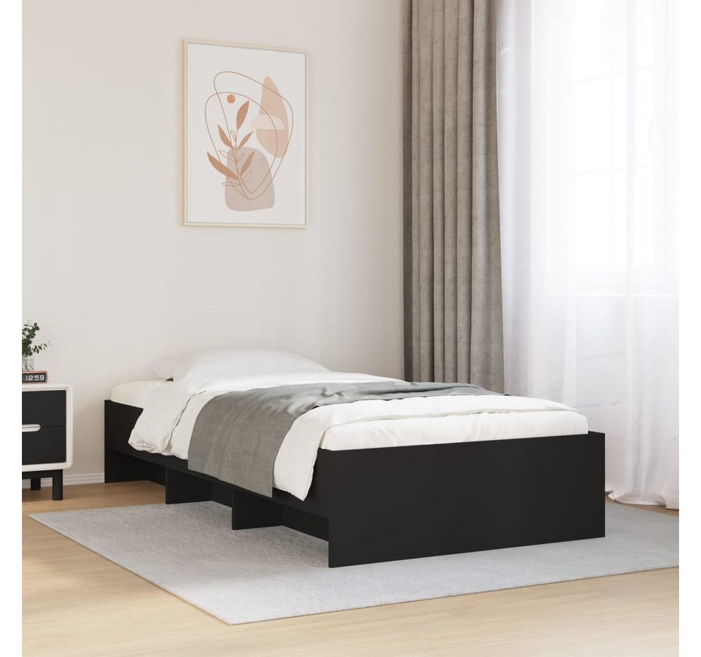 vidaXL Bett Bettgestell Schwarz 90x190 cm Holzwerkstoff günstig online kaufen