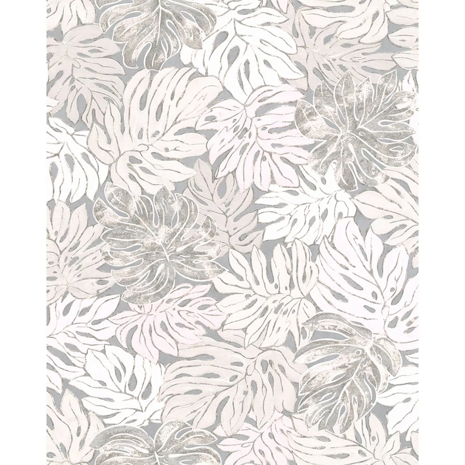 Marburg Vliestapete Floral Blatt Grau 10,05 m x 0,53 m FSC® günstig online kaufen