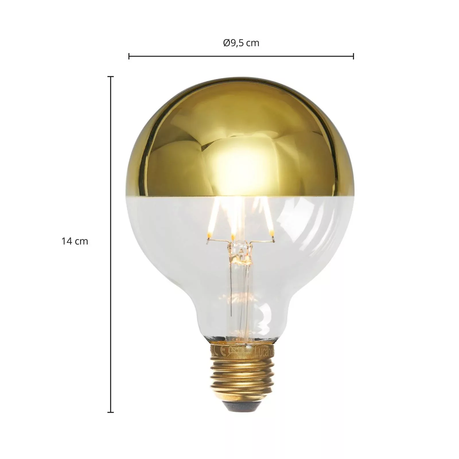 E27 3,8W LED-Kopfspiegellampe G95, 2700K gold günstig online kaufen