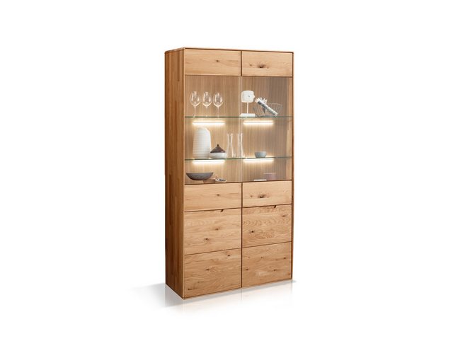 Moebel-Eins Vitrine ANDINO Vitrine II, Material Massivholz, Wildeiche geölt günstig online kaufen