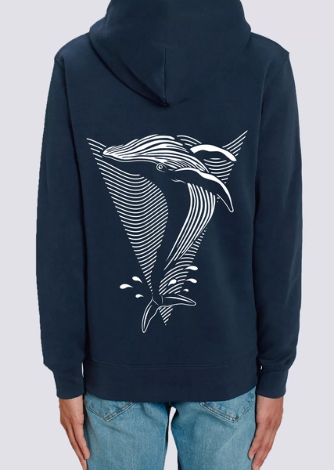 Save a Whale, Herren Zipper Hoodie Aus Bio-baumwolle Mit Print Wal günstig online kaufen