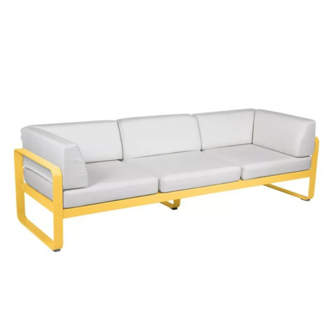 Bellevie 3-Sitzer Club Sofa Outdoor C6 Honig 81 Grauweiß günstig online kaufen