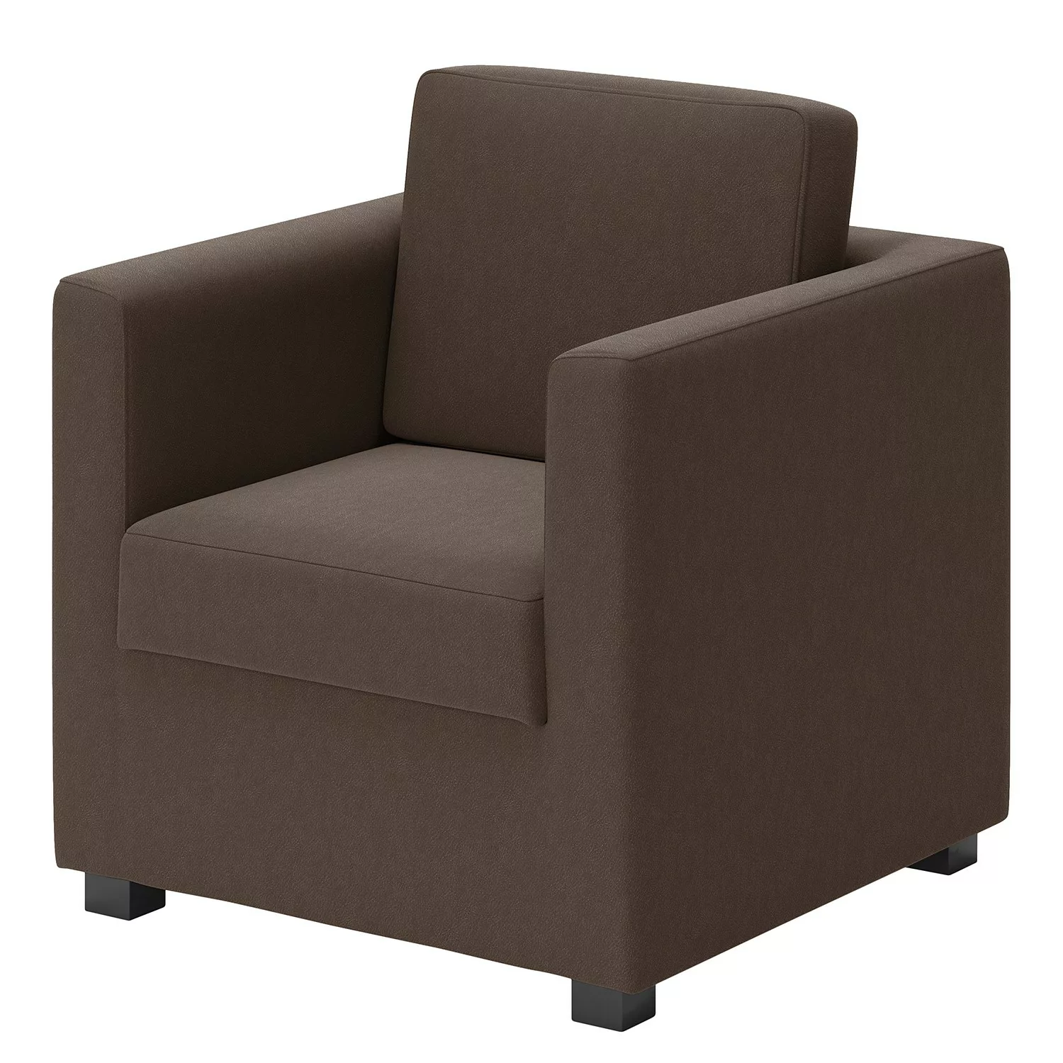 home24 loftscape Sessel Deven I Dunkelbraun Echtleder 74x83x74 cm (BxHxT) günstig online kaufen