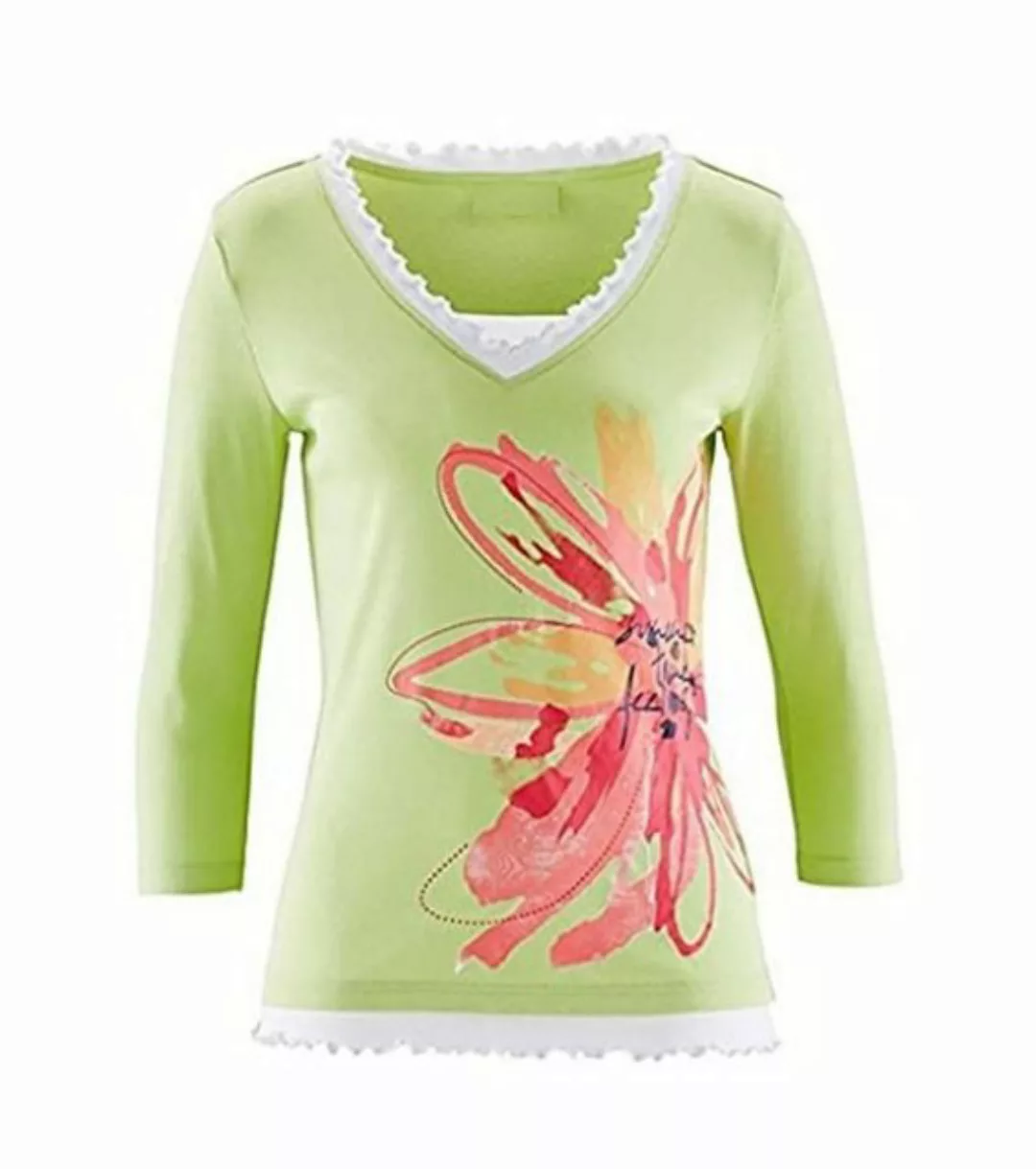 2-in-1-Langarmshirt Langarmshirt 2-in-1-Shirt mit 3/4 Arm Sommer-Shirt aus günstig online kaufen