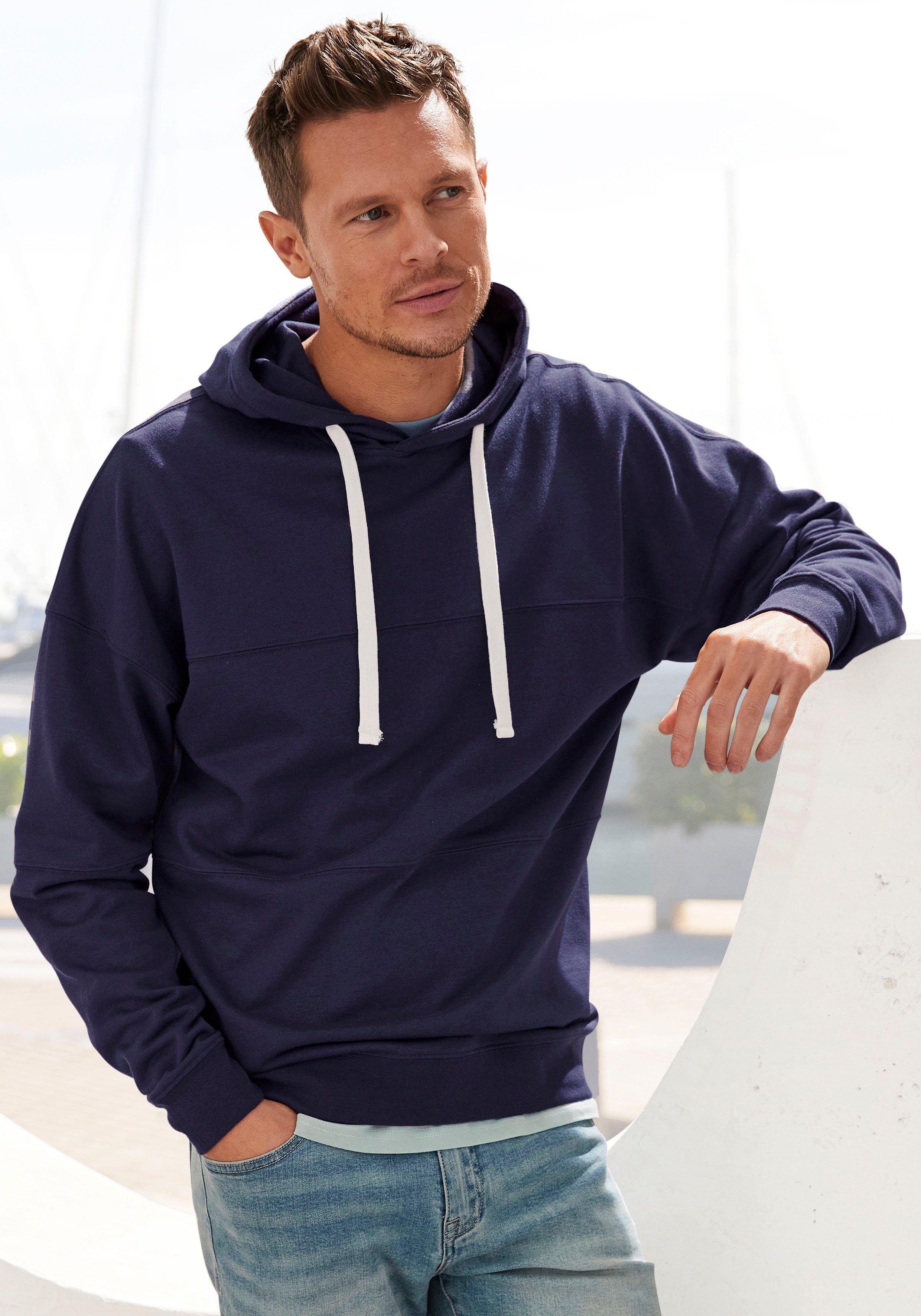 H.I.S Hoodie, Langarm Sweater mit Kapuze, aus Baumwollmischung günstig online kaufen