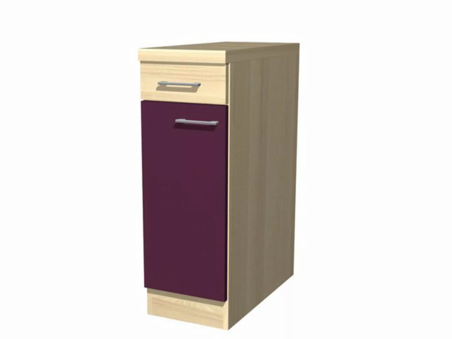 Flex-Well Unterschrank Küchenunterschrank - 30 cm breit - Aubergine Akazie günstig online kaufen