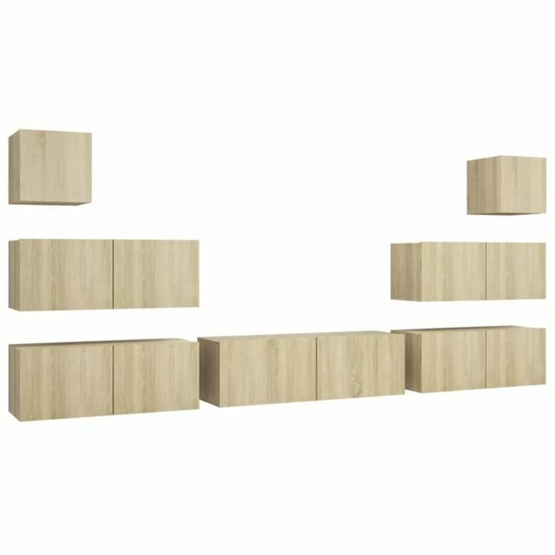 furnicato TV-Schrank 7-tlg. TV-Schrank-Set Sonoma-Eiche Holzwerkstoff (1-St günstig online kaufen