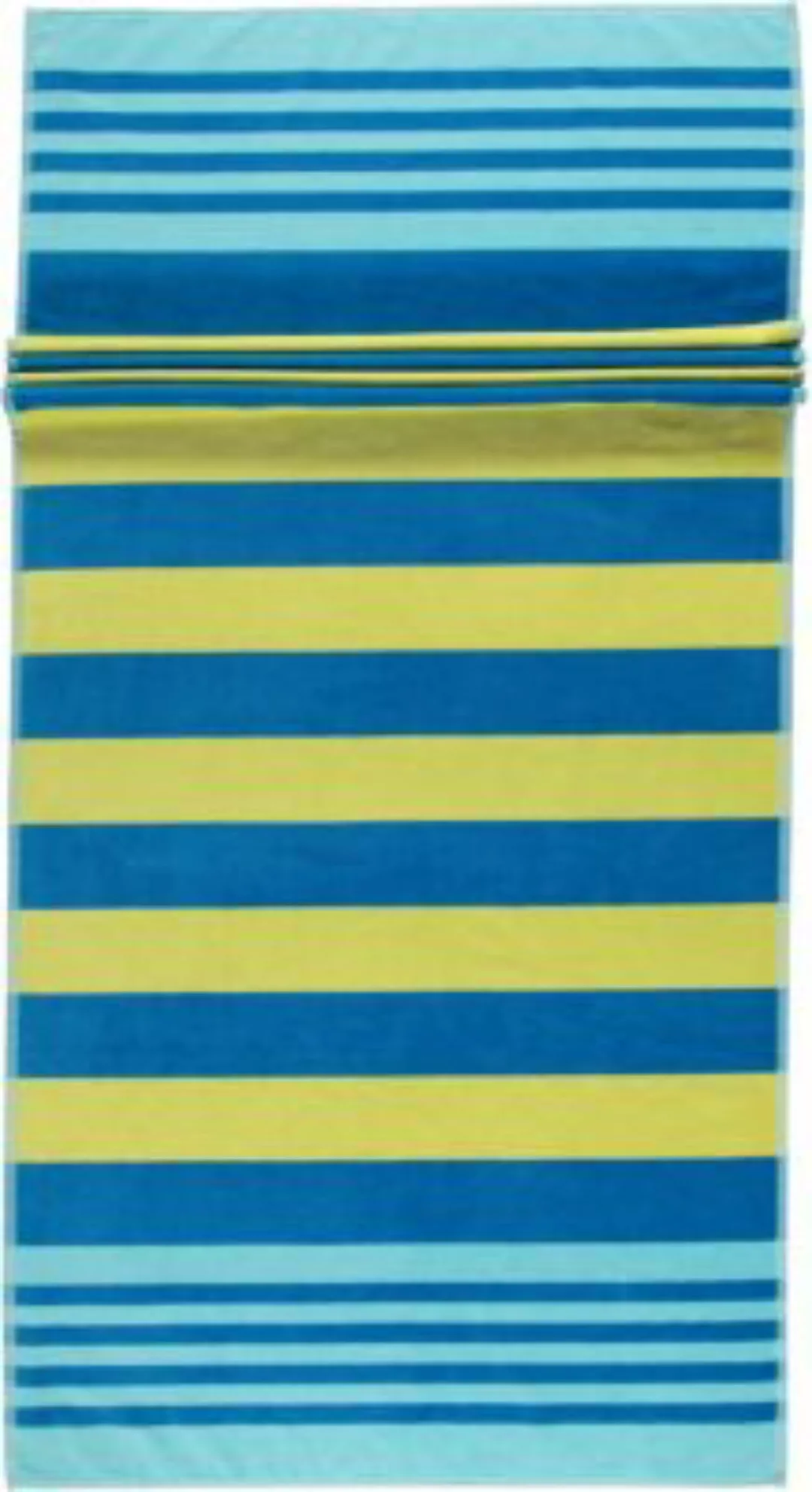 Cawö Strandtuch Beach 5557 blau-gelb - 15 80x180 cm Strandtücher Gr. 80 x 1 günstig online kaufen
