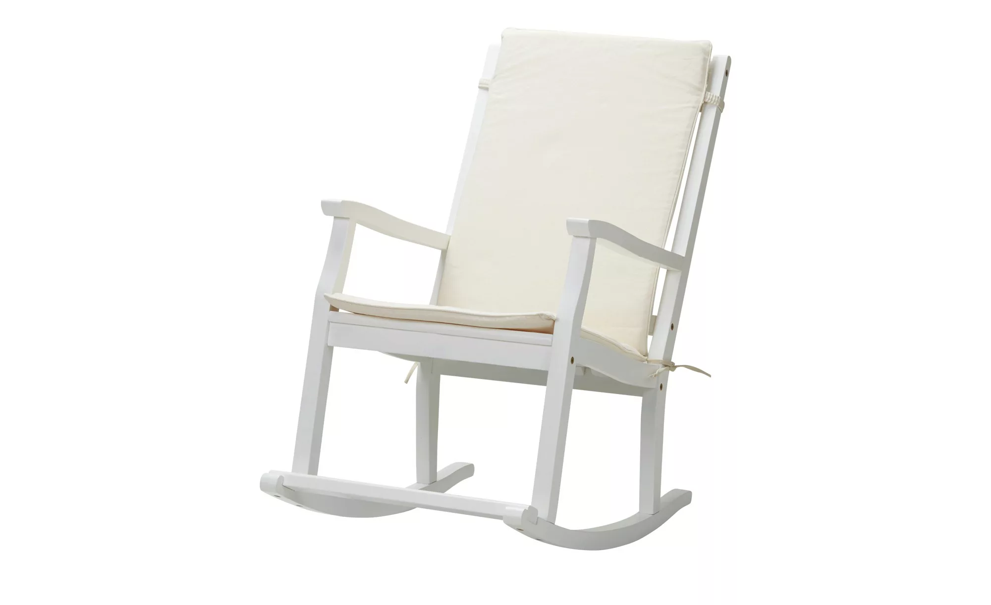 Schaukelstuhl aus Akazienholz - weiß - 62 cm - 105 cm - 94 cm - Stühle > Es günstig online kaufen