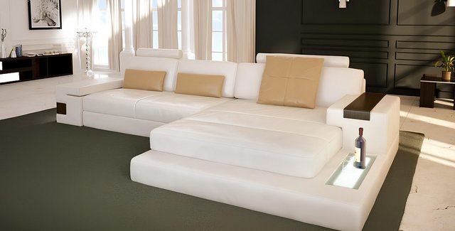 Xlmoebel Ecksofa Sofa in L-Form mit USB-Anschluss und Textil- und Lederopti günstig online kaufen