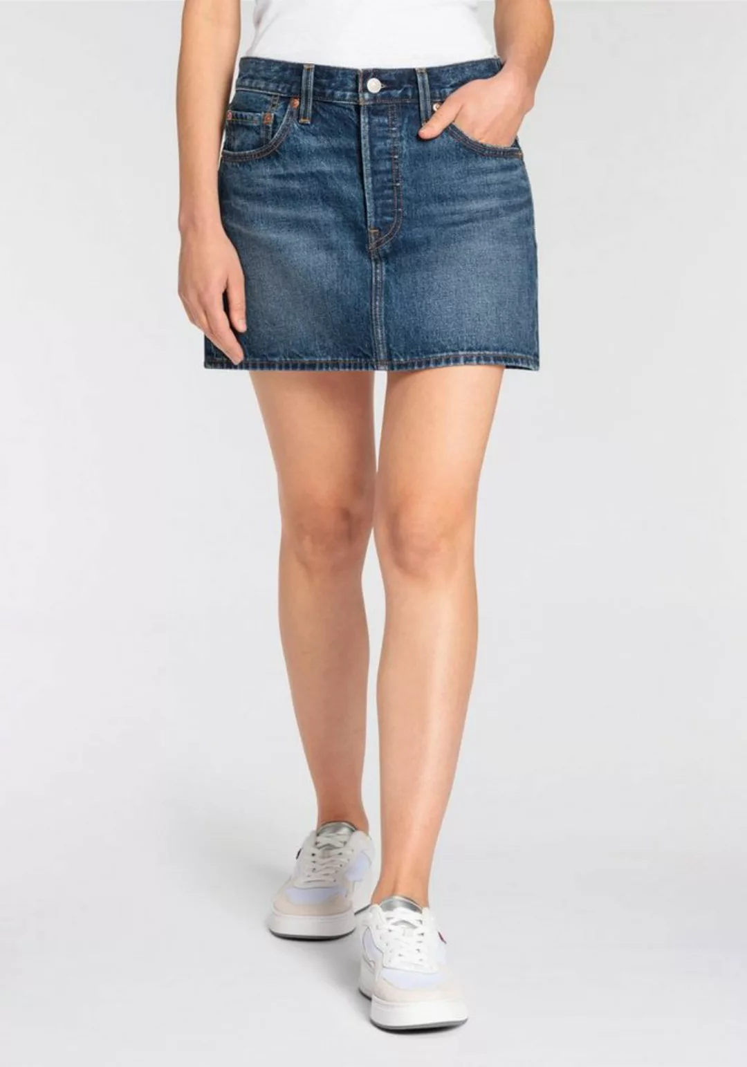 Levi's® Jeansrock ICON SKIRT mit Used-Effekten und ausgefransten Kanten günstig online kaufen