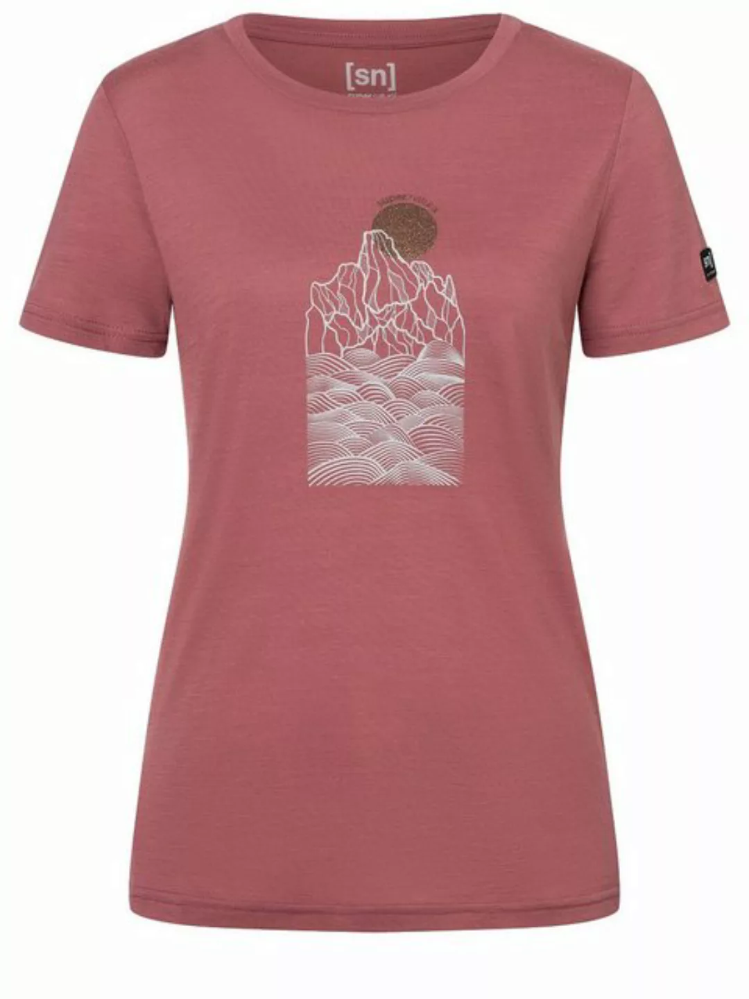 SUPER.NATURAL T-Shirt für Damen, Merino PREIKESTOLEN CLIFFS Berg Motiv, cas günstig online kaufen