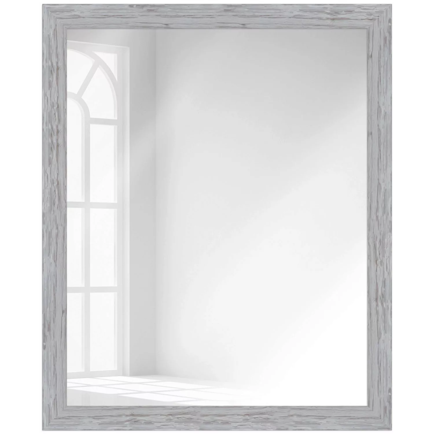 WANDStyle Wandspiegel H750 aus Massivholz in Grau 55 x 75 cm im Stil Landha günstig online kaufen