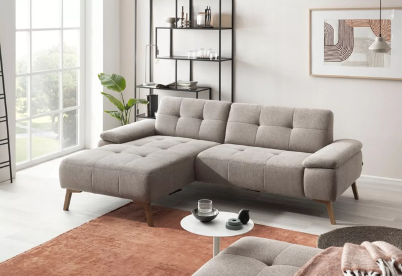 exxpo - sofa fashion Ecksofa Sassari, bequem und komfortabel, moderner Webs günstig online kaufen