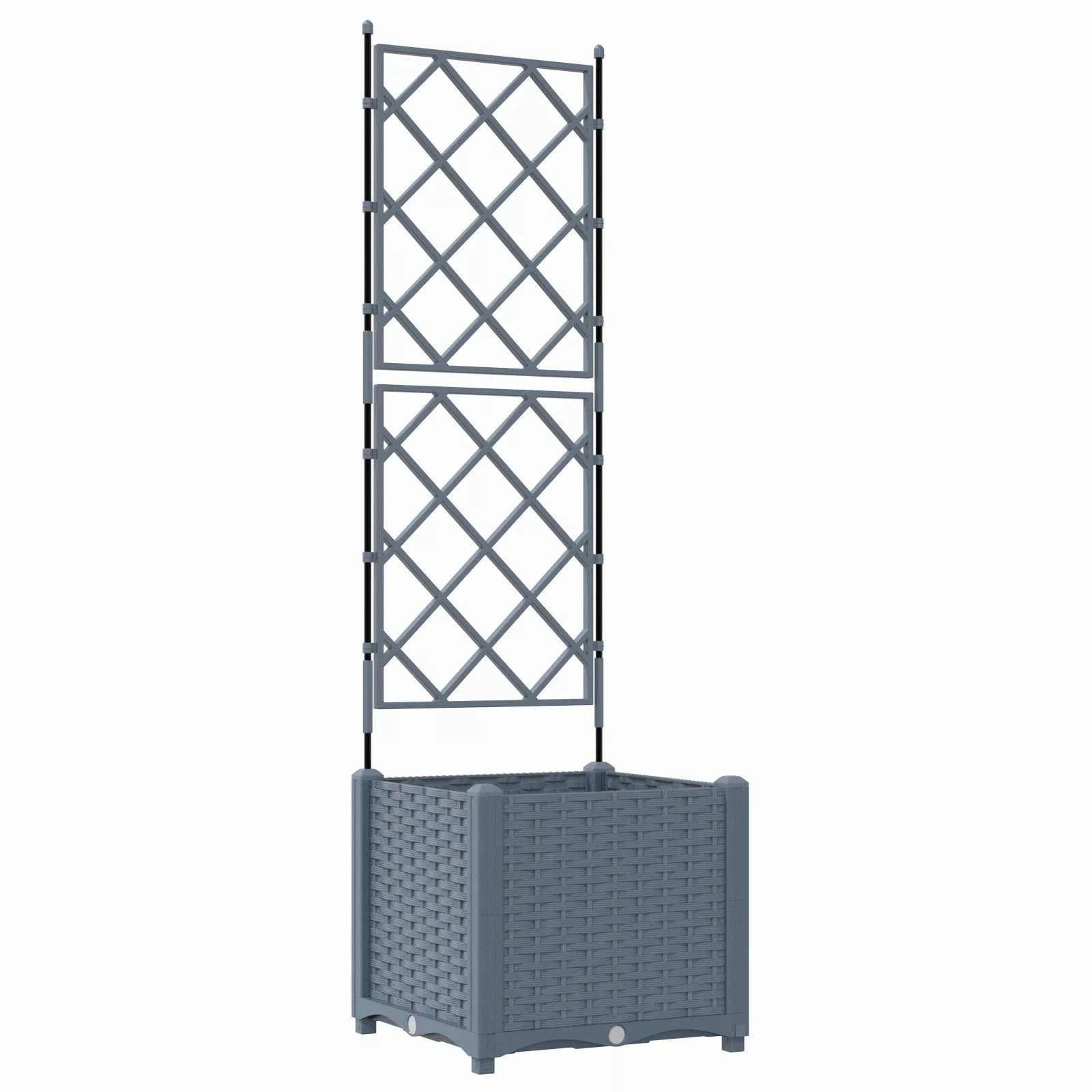 vidaXL Blumentopf Pflanzkasten mit Rankgitter Hellgrau günstig online kaufen