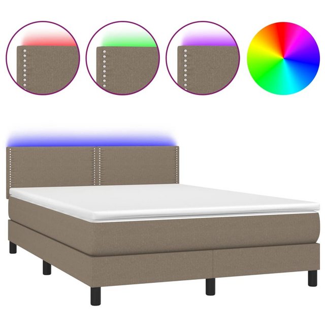 vidaXL Boxspringbett Bett Boxspringbett komplett mit Matratze & LED Stoff ( günstig online kaufen