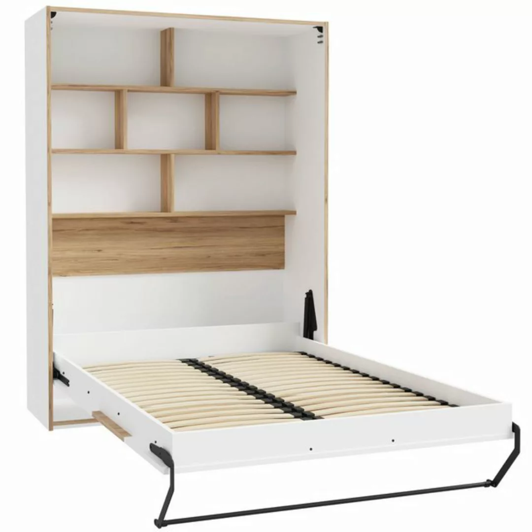 expendio Bett Simon 2, Weiß / Catania Oak, 160x241x58 cm günstig online kaufen