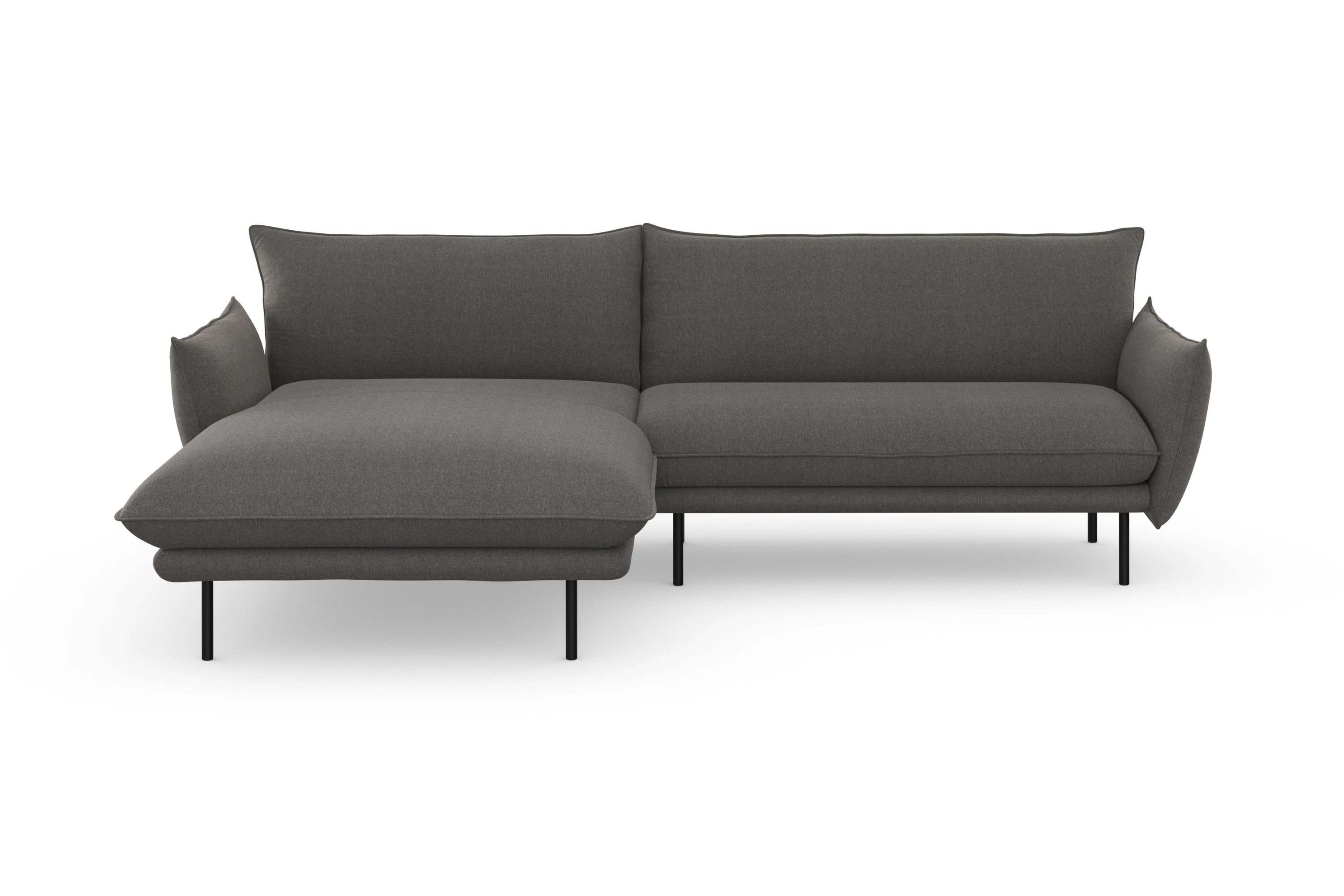 andas Ecksofa "Stine L-Form", Besonderes Design durch Kissenoptik und Keder günstig online kaufen