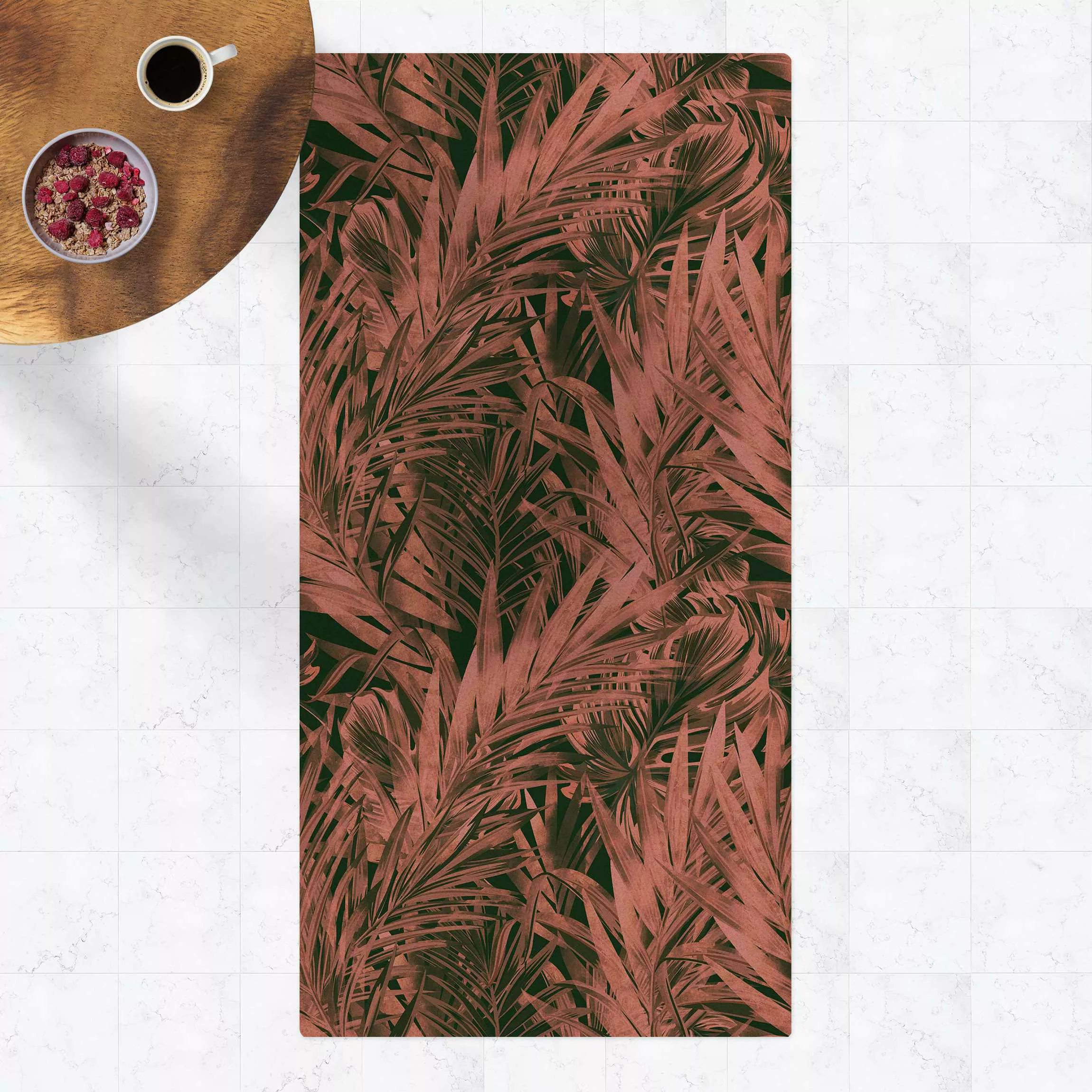 Kork-Teppich Tropisches dunkles Unterholz Rosa günstig online kaufen