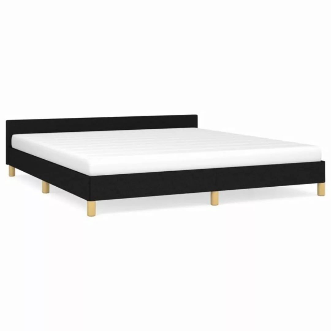 furnicato Bett Bettgestell mit Kopfteil Schwarz 160x200 cm Stoff günstig online kaufen