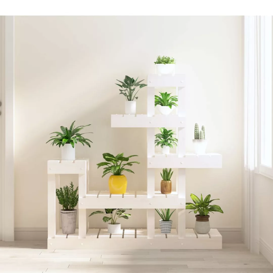 Vidaxl Pflanzenständer Weiß 92x25x97 Cm Massivholz Kiefer günstig online kaufen