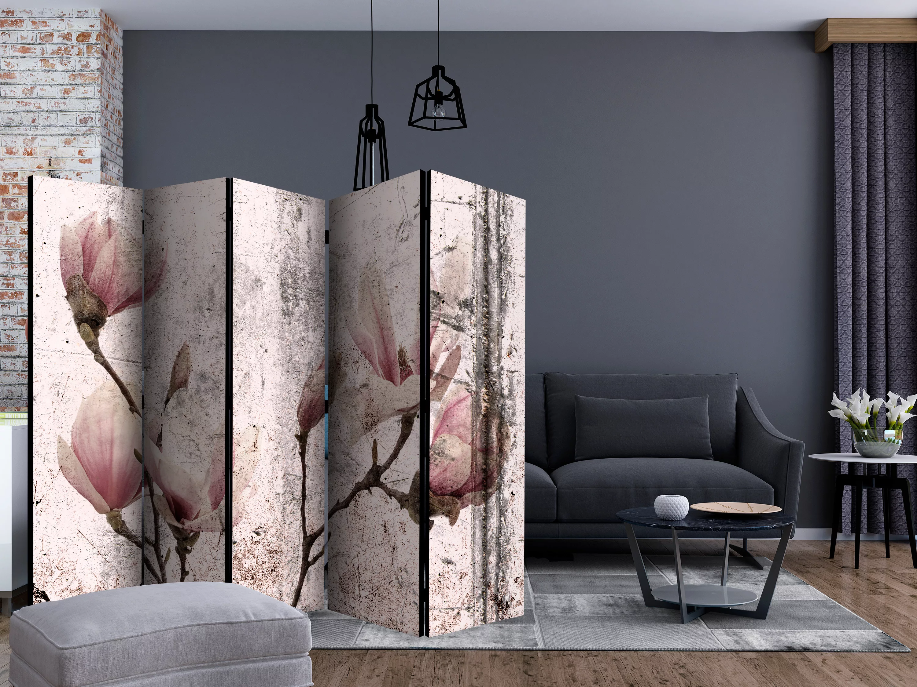 5-teiliges Paravent - Magnolia Curtain Ii [room Dividers] günstig online kaufen