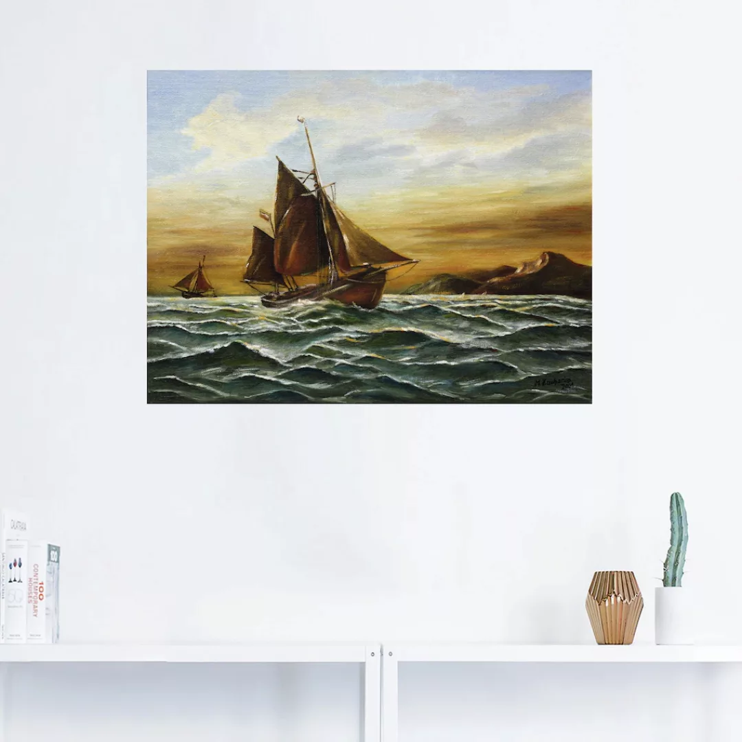 Artland Wandbild »Segelschiff auf See - maritime Malerei«, Boote & Schiffe, günstig online kaufen