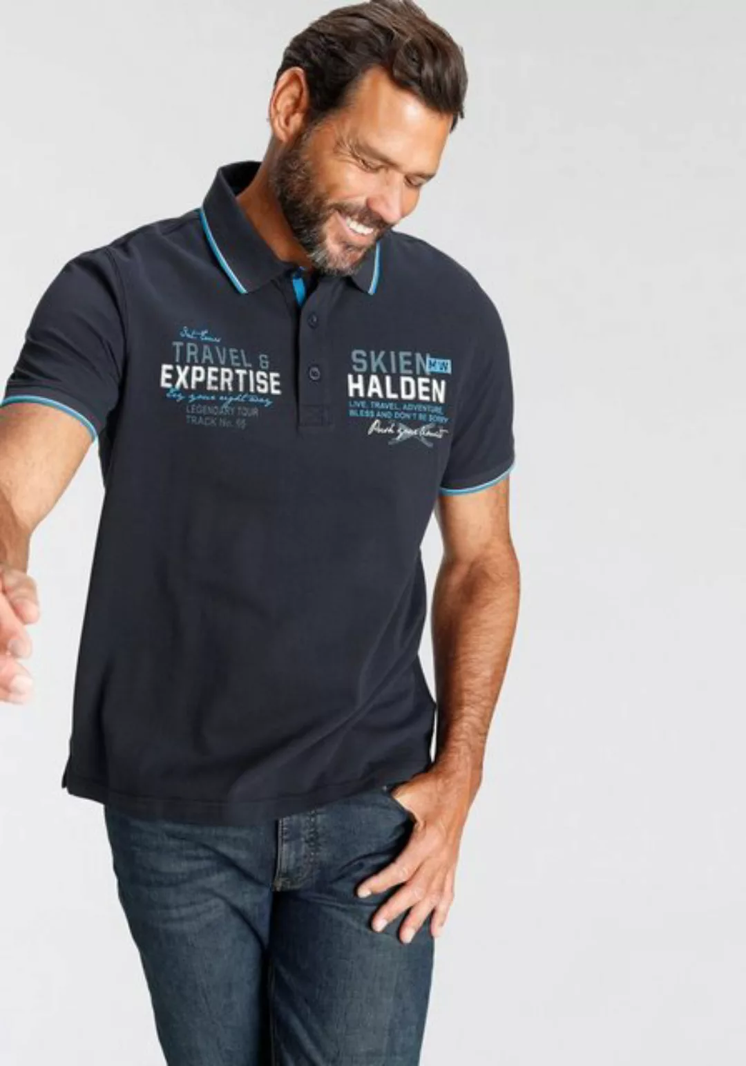 Man's World Poloshirt mit modischem Print günstig online kaufen