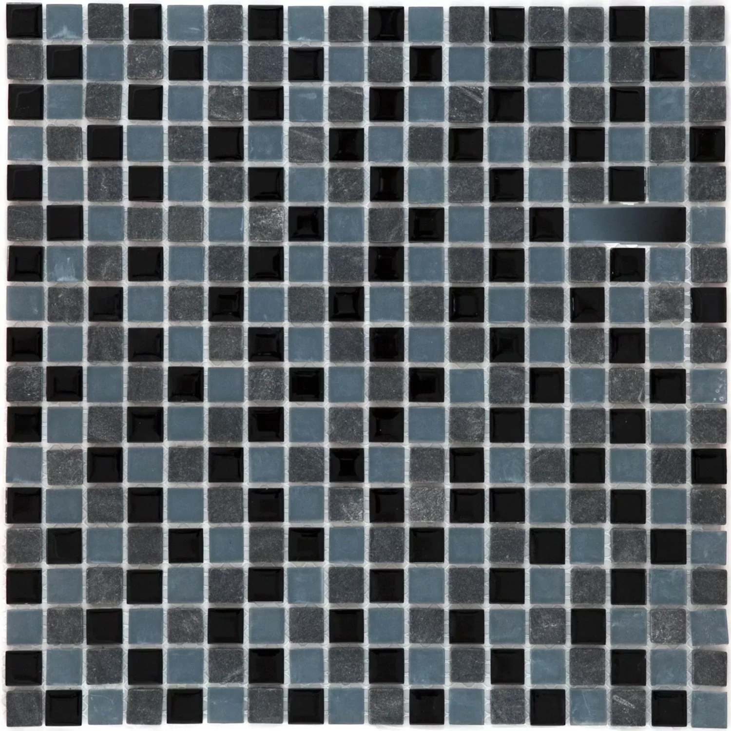 Mosaikmatte Naturstein Schwarz Grau 30 cm x 30 cm günstig online kaufen