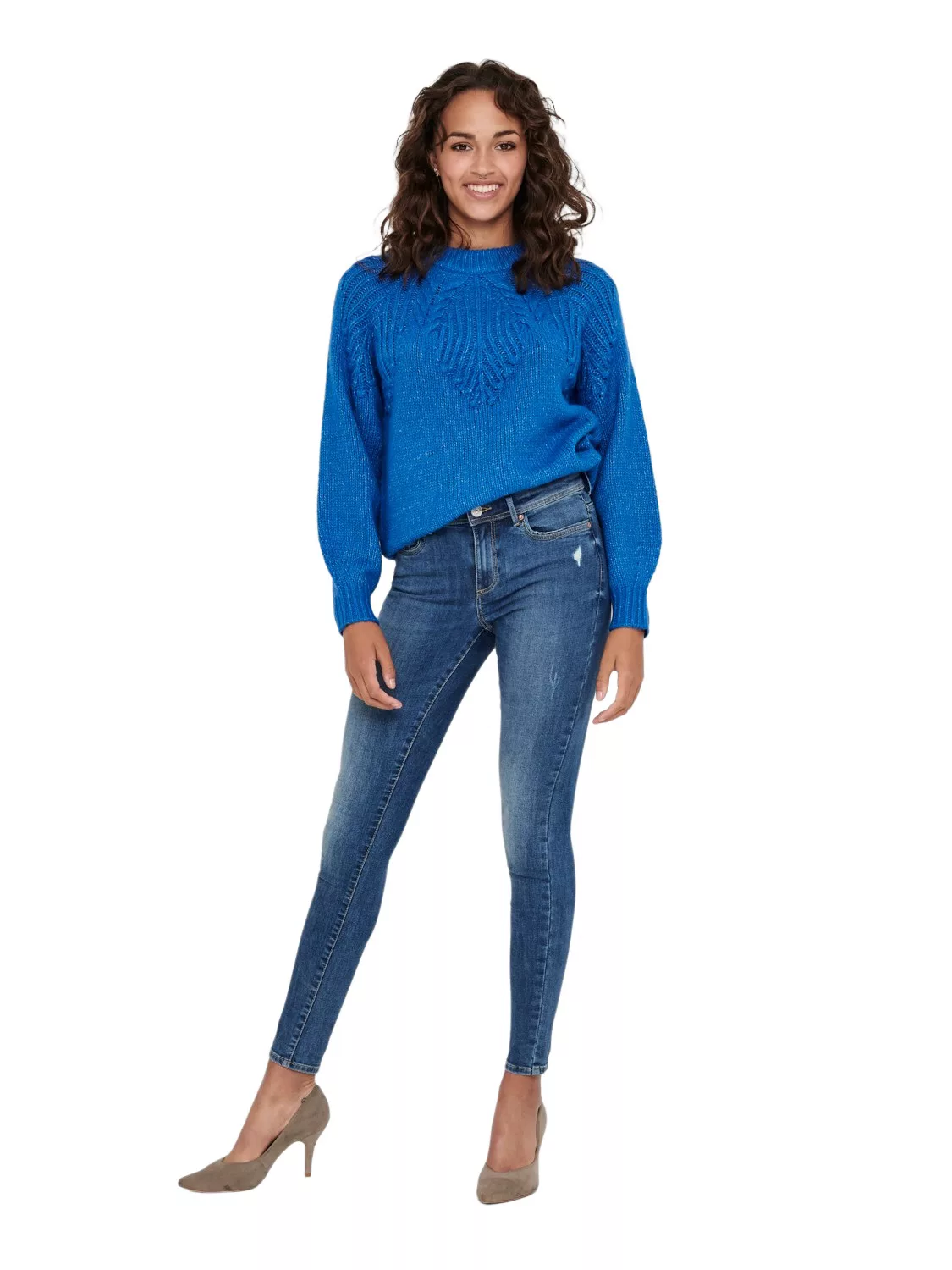 Only Damen Jeans ONLWAUW LIFE BJ114 Skinny Fit - Blau - Dark Blue Denim günstig online kaufen