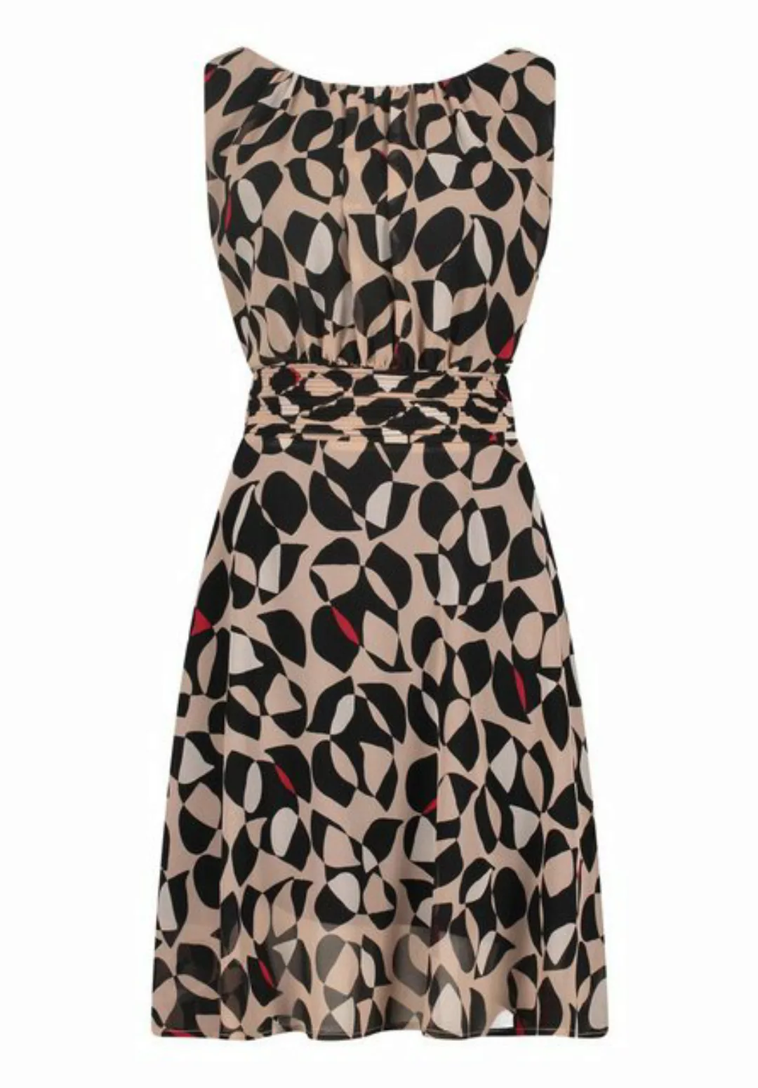 Betty&Co Minikleid Kleid Kurz ohne Arm, Taupe/Black günstig online kaufen