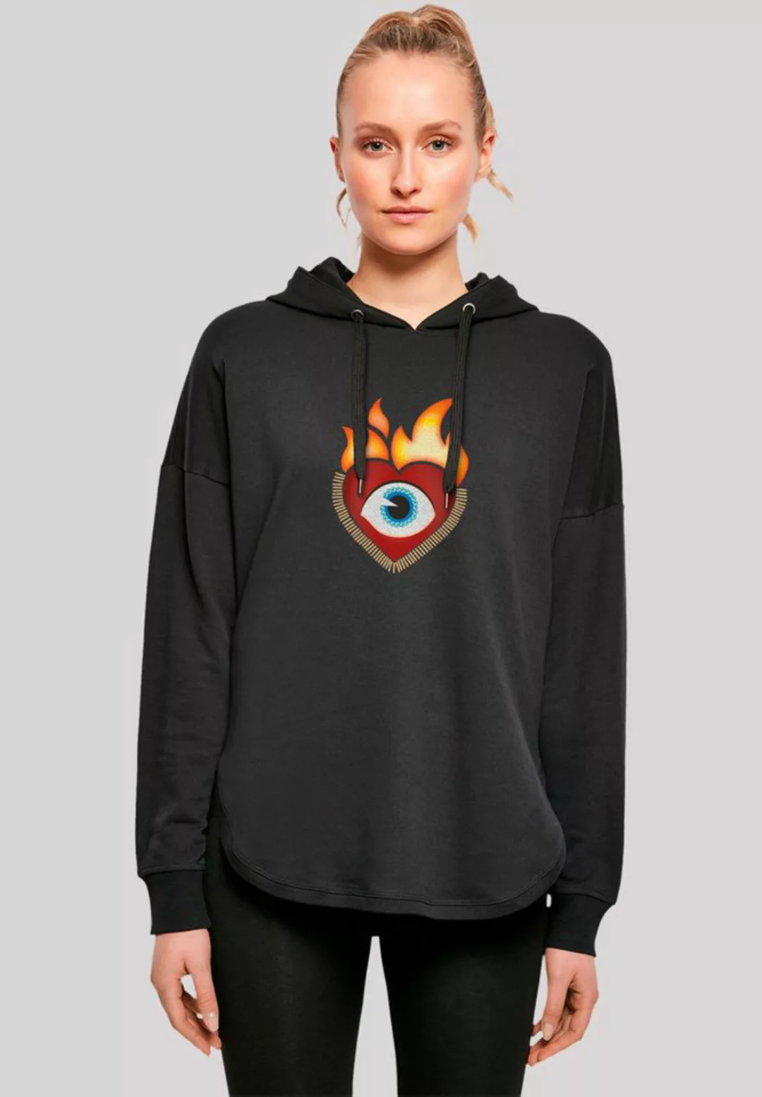 emoji couture Hoodie Heart on flames eye and golden beads Premium Qualität günstig online kaufen