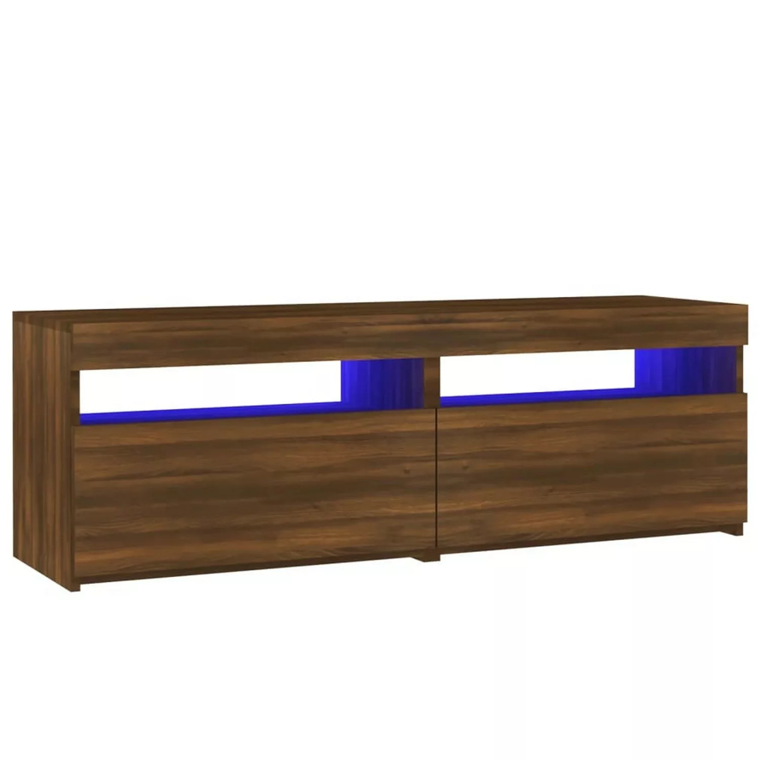 Vidaxl Tv-schrank Mit Led-leuchten Braun Eichen-optik 120x35x40 Cm günstig online kaufen