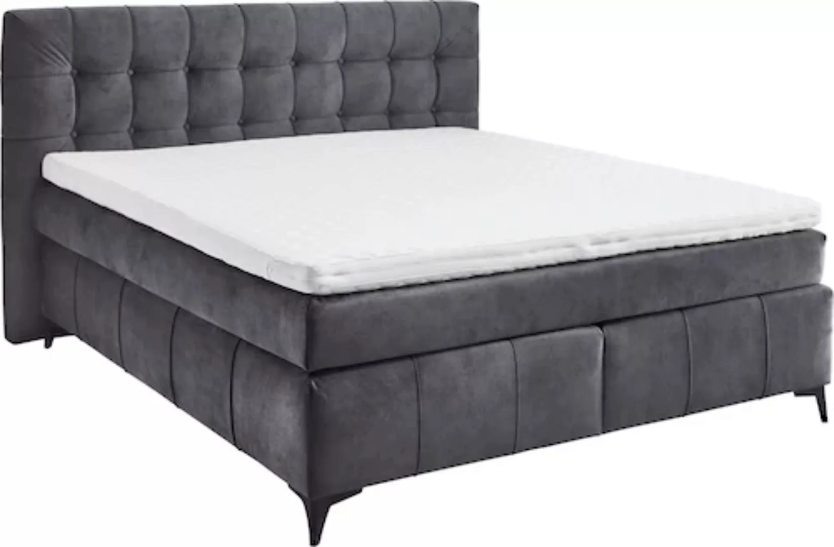 ED EXCITING DESIGN Boxspringbett »Oregon«, inkl. Duo-Matratze - Kokosmatte, günstig online kaufen