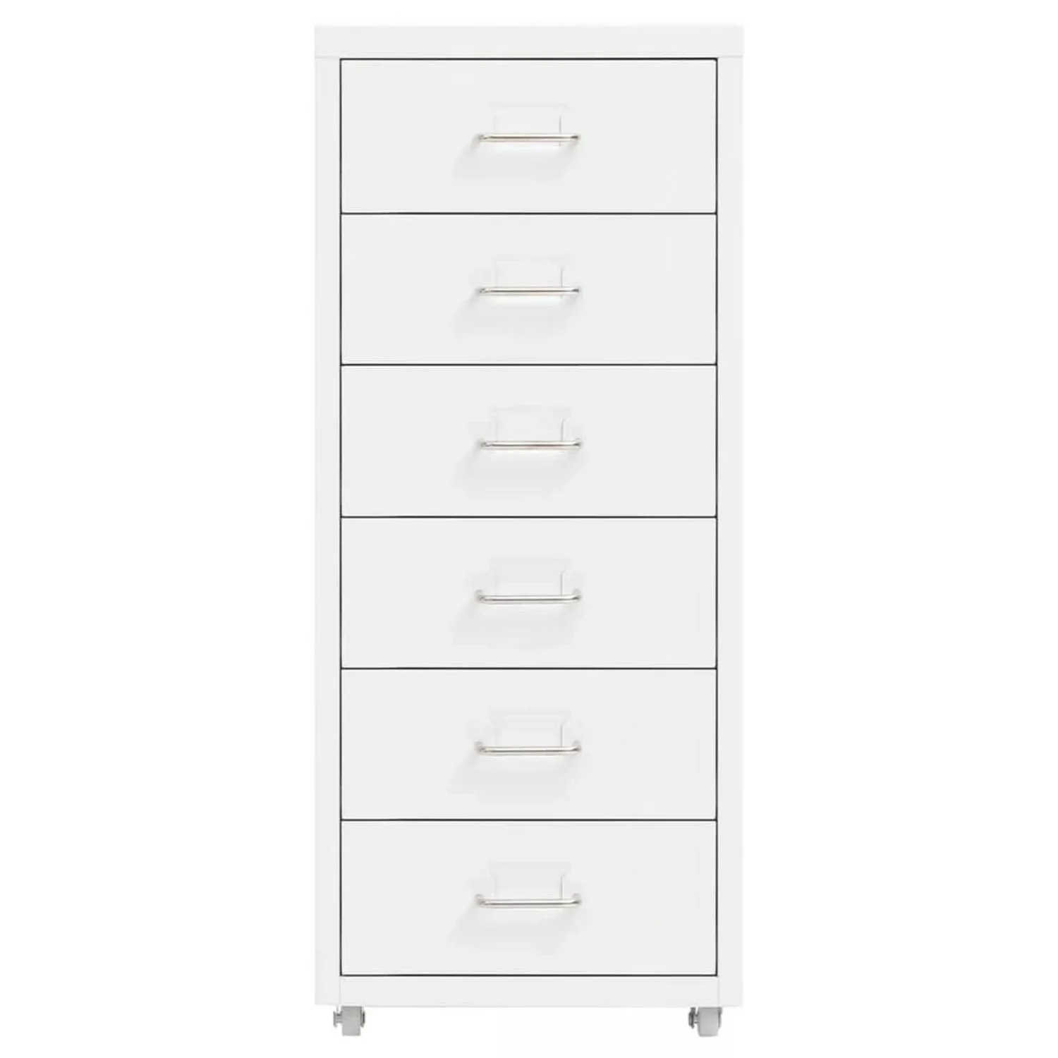 vidaXL Aktenschrank Aktenschrank mit Rollen Weiß 28x41x69 cm Metall günstig online kaufen