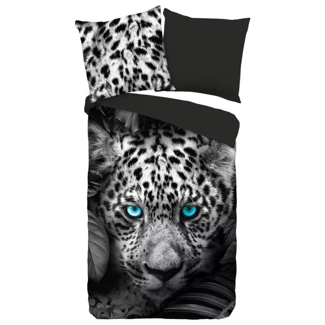 PURE luxury collection Wendebettwäsche »Blue eyes«, (2 tlg.), mit Leopard günstig online kaufen