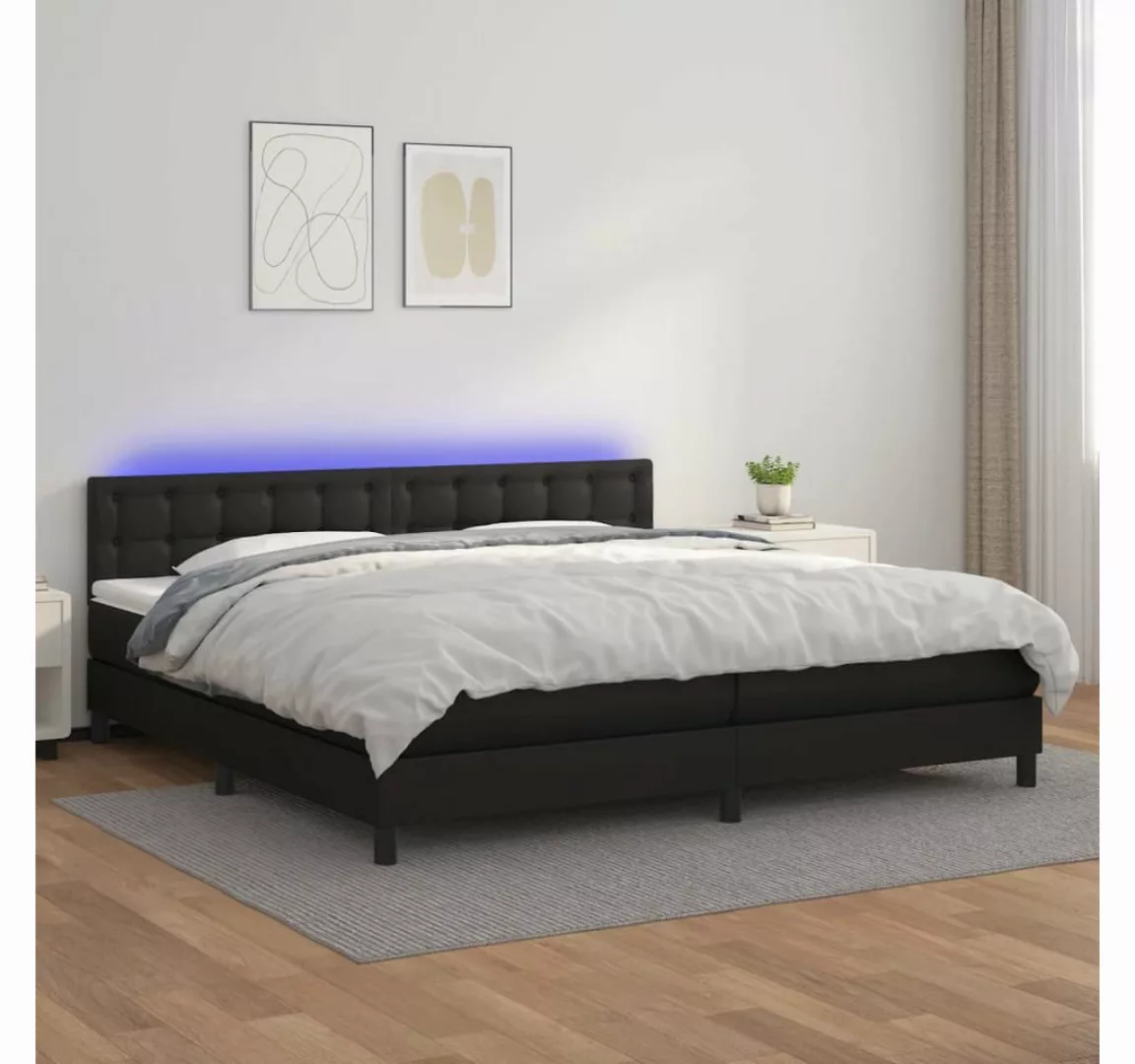 vidaXL Boxspringbett Bett Boxspringbett mit Matratze & LED Kunstleder (200 günstig online kaufen