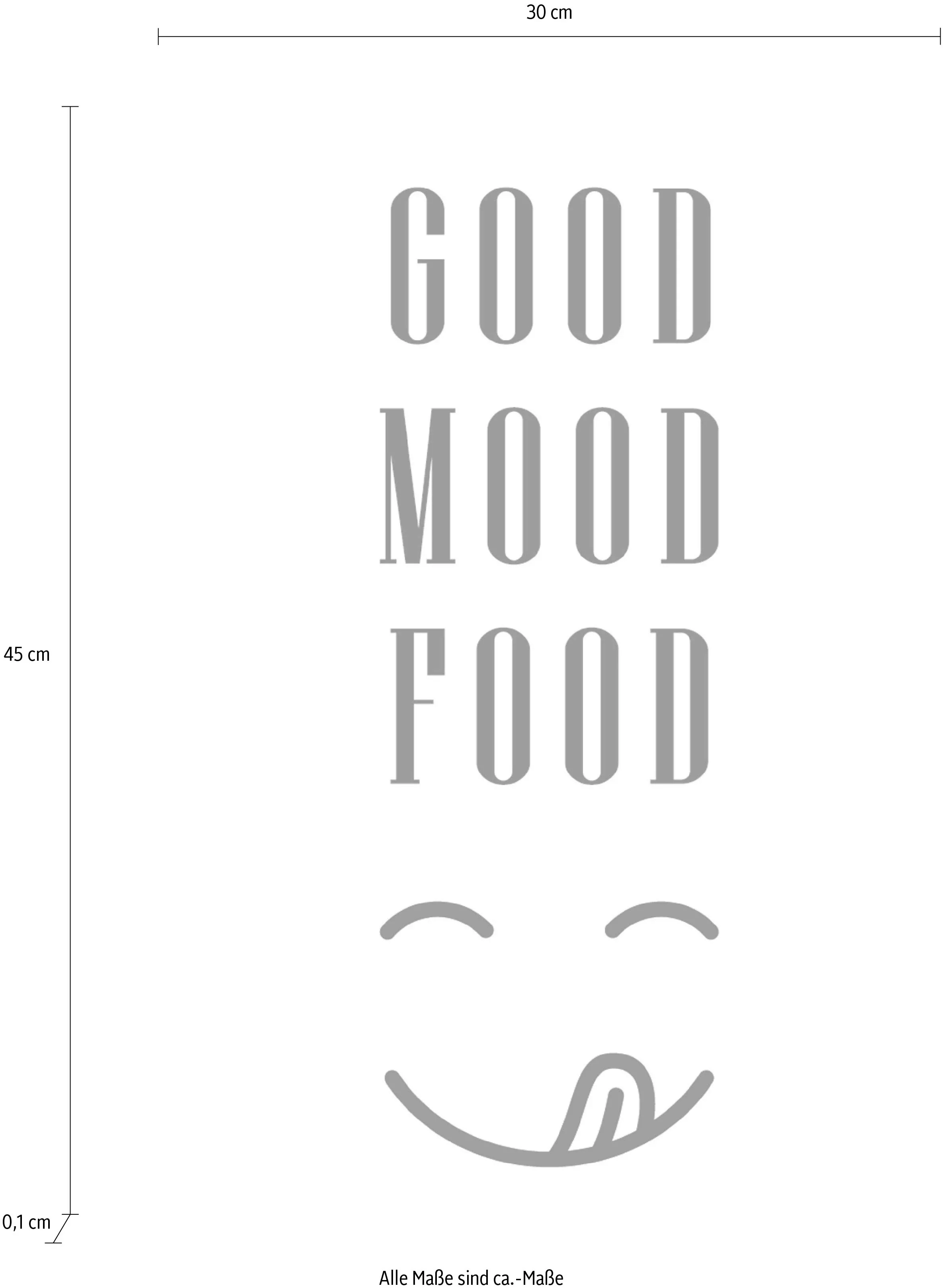 queence Wanddekoobjekt "GOOD MOOD FOOD", Schriftzug auf Stahlblech günstig online kaufen