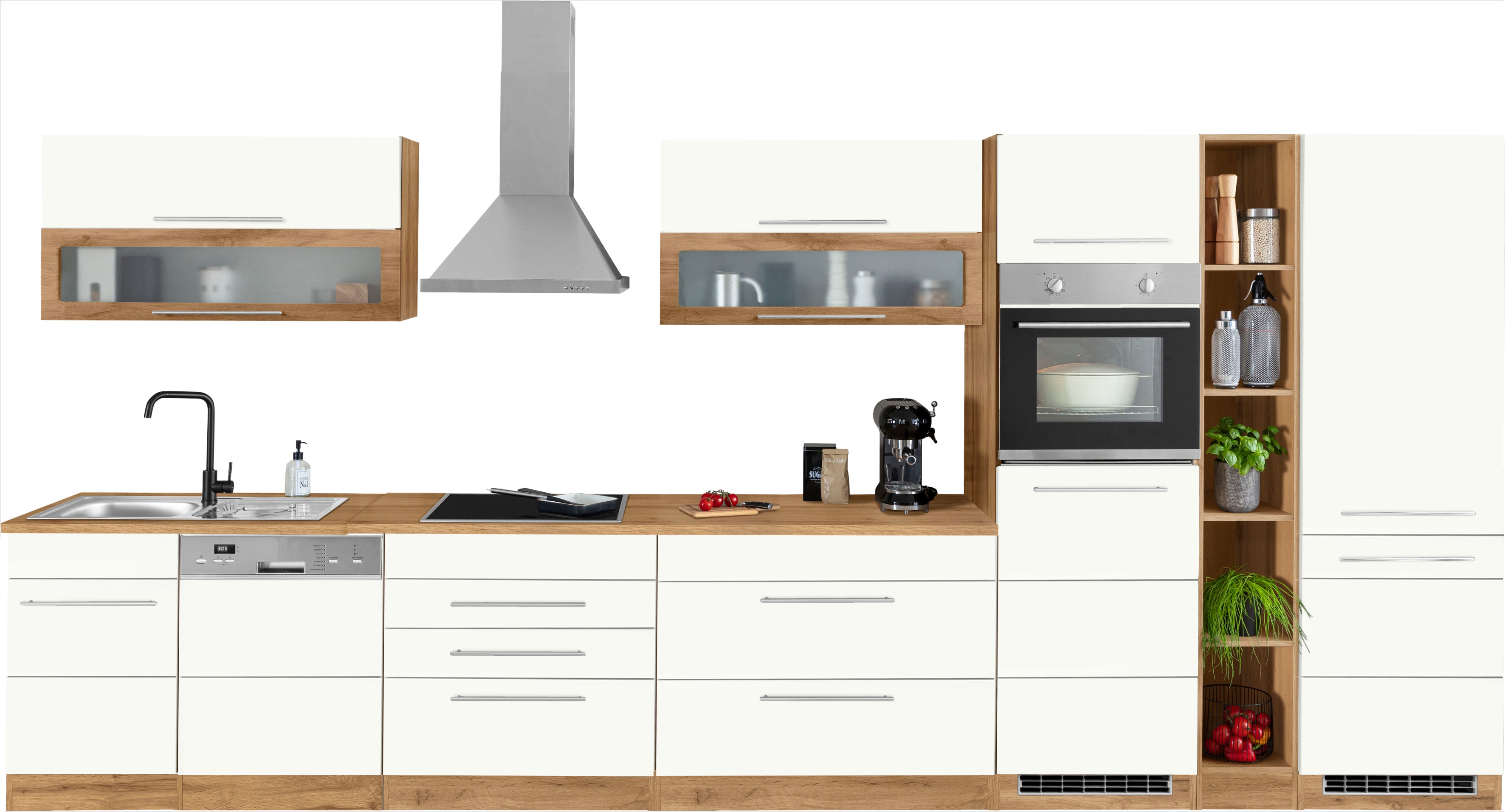 Kochstation Küchenzeile "KS-Wien", Breite 440 cm, wahlweise mit E-Geräten u günstig online kaufen