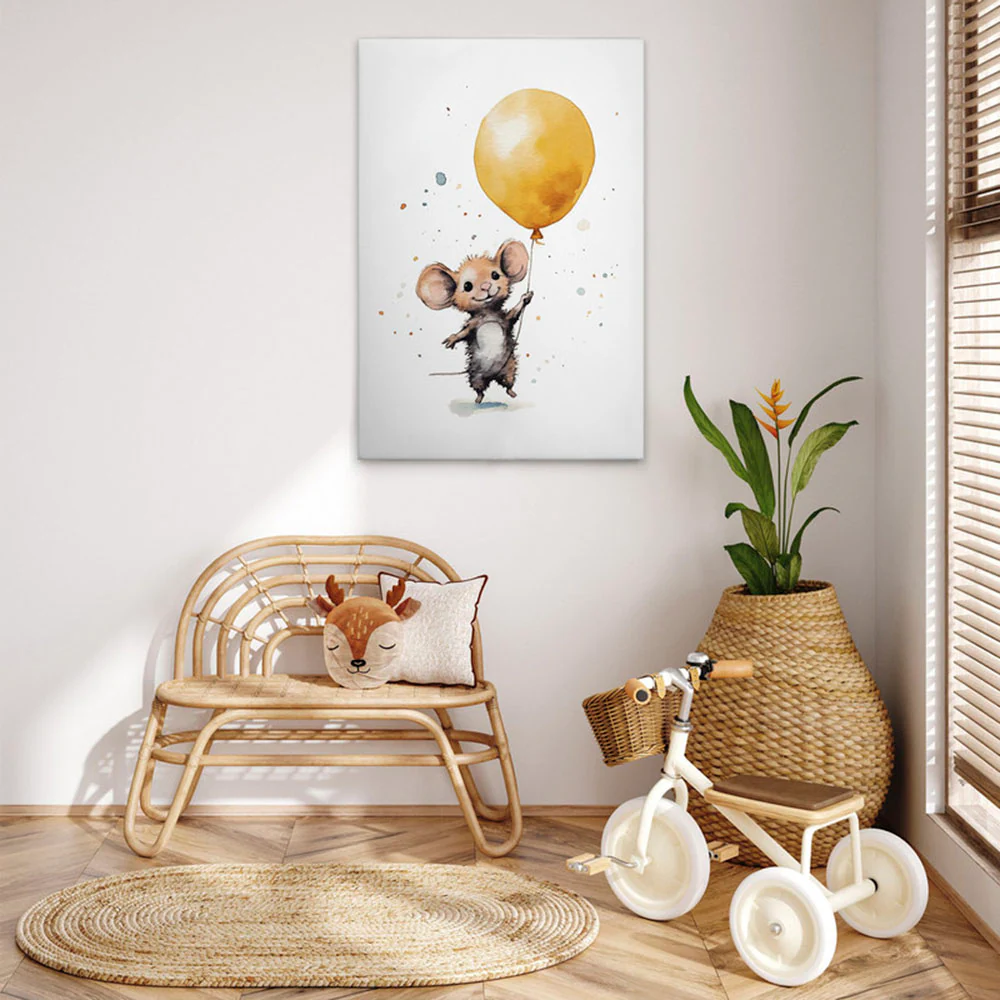 A.S. Création Leinwandbild "Cute Mouse Yellow - Wandbild Weiß Braun Keilrah günstig online kaufen